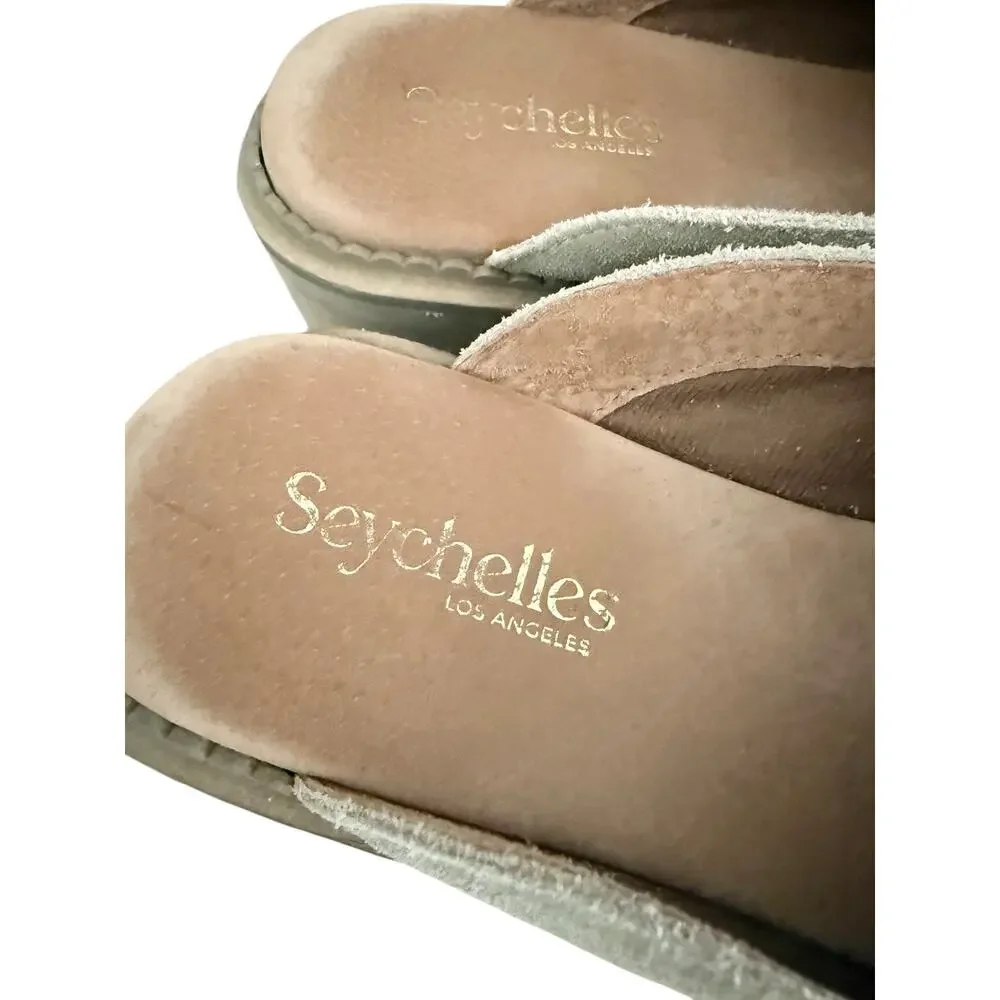 Seychelles Come Together II Platform Mule Sand Tan Suede 9.5 Excellent